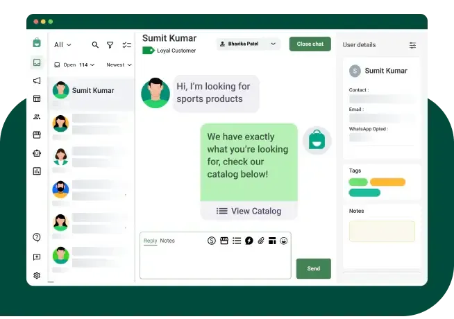 Interakt provides a chatbot feature with pre-built templates. (Source)