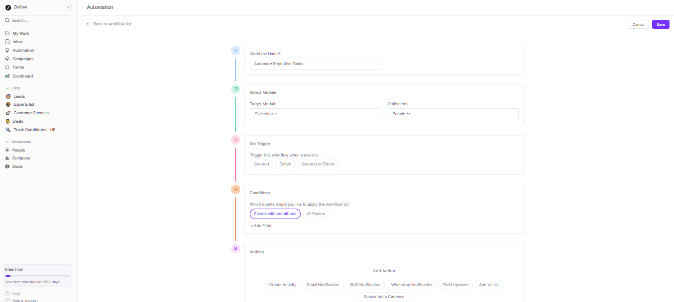 Zixflow allows you to create a customized workflow.