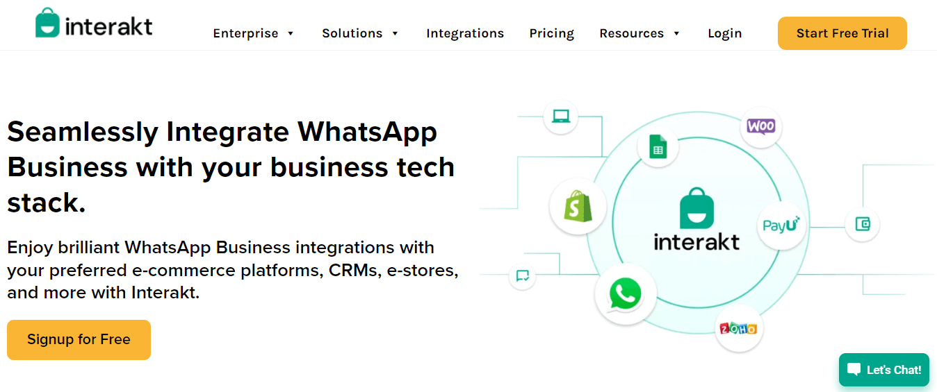 Interakt provides many platform options to integrate.
