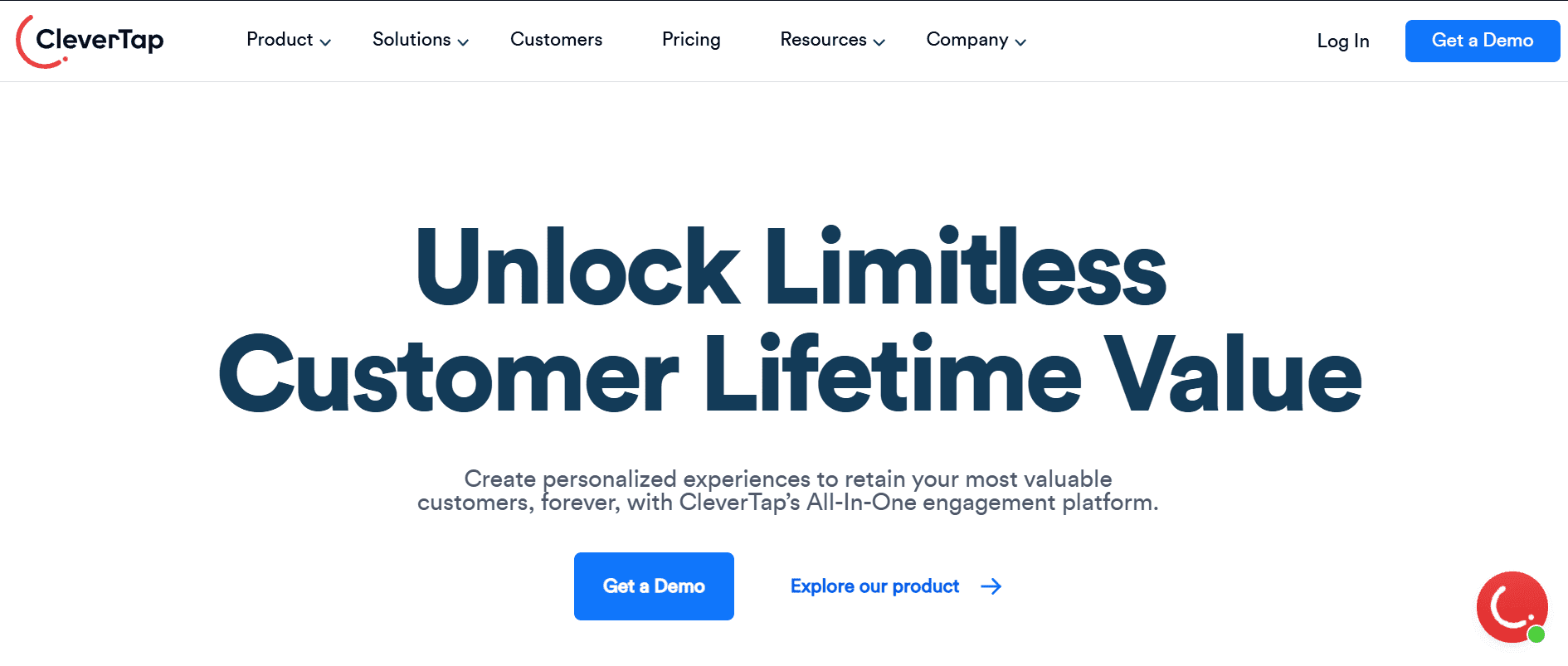 Homepage of CleverTap, a MoEngage alternative.