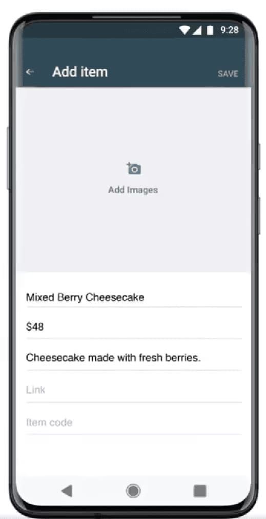 WhatsApp catalog creation screen to build your product catalog.