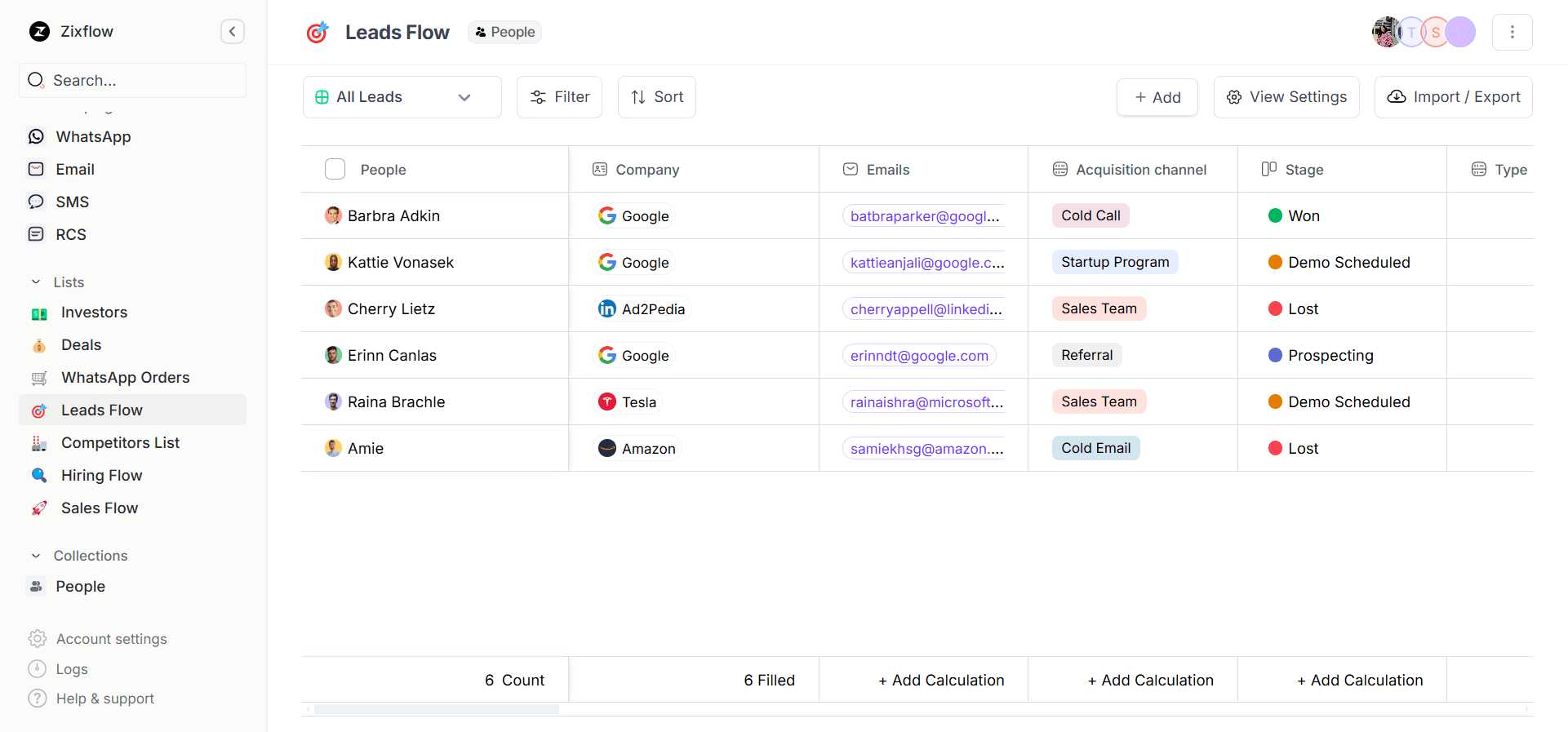 Zixflow’s clean and minimalistic user interface.