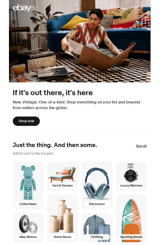 An example of a marketing email from eBay.