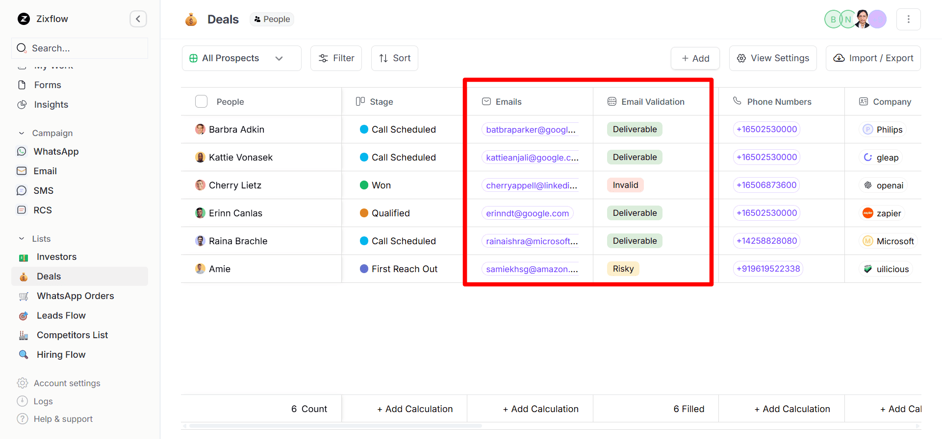 Zixflow's email finder feature.