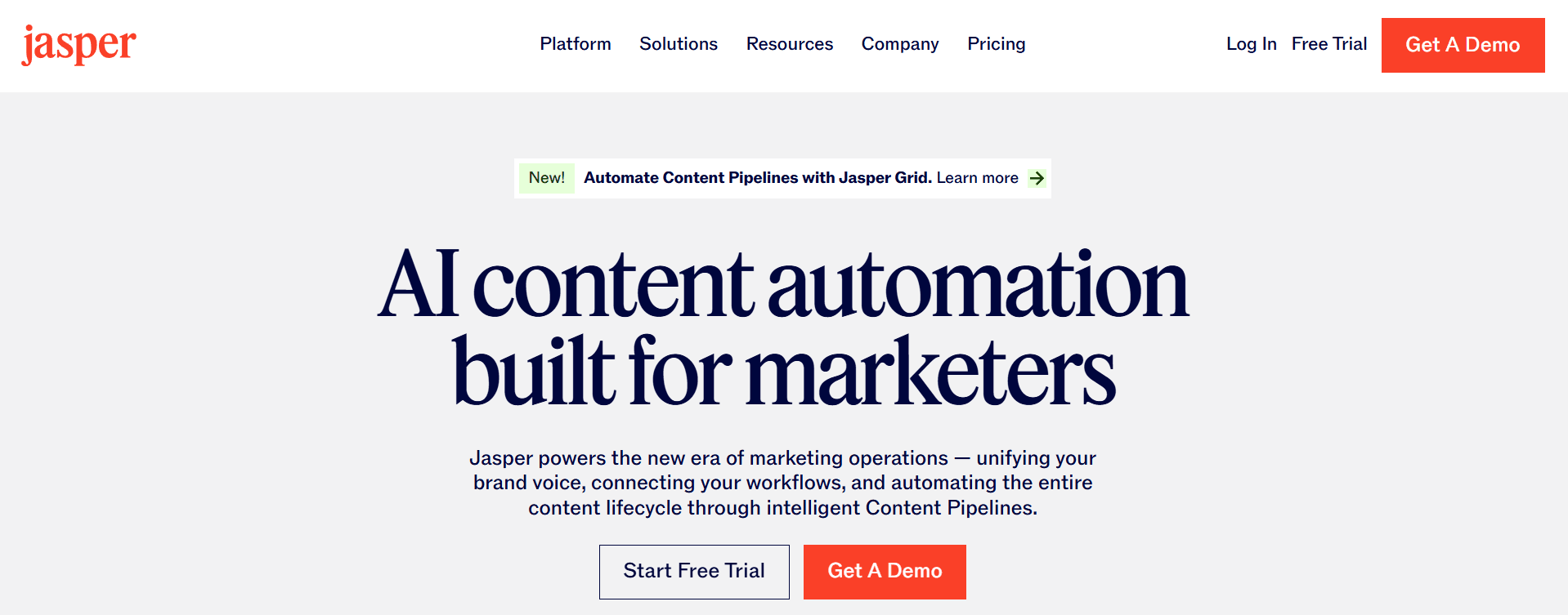 Jasper, an AI-driven tool for content generation. 