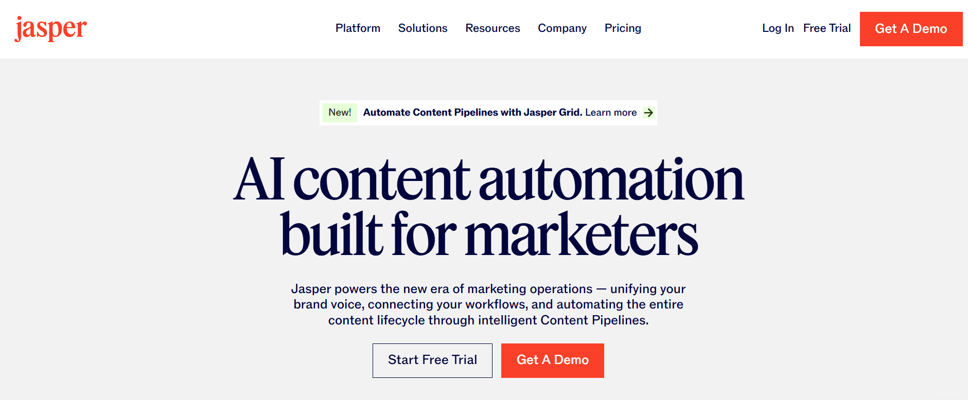 Jasper AI an artificial intelligence marketing tool.