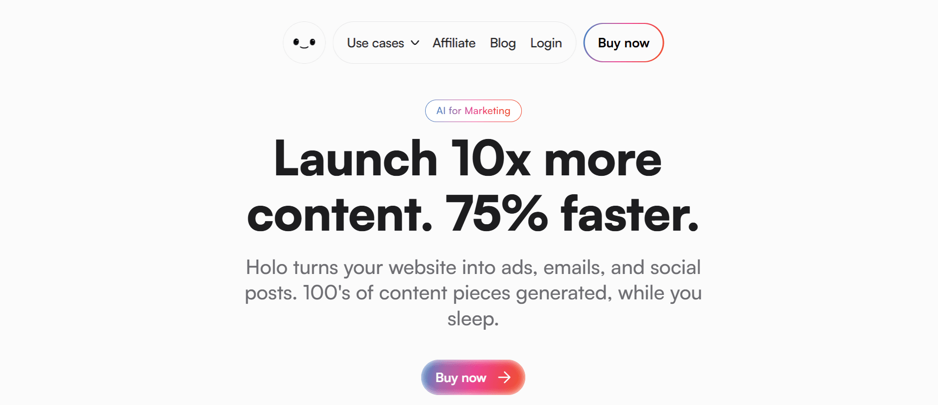 Holo AI an AI marketing tool.