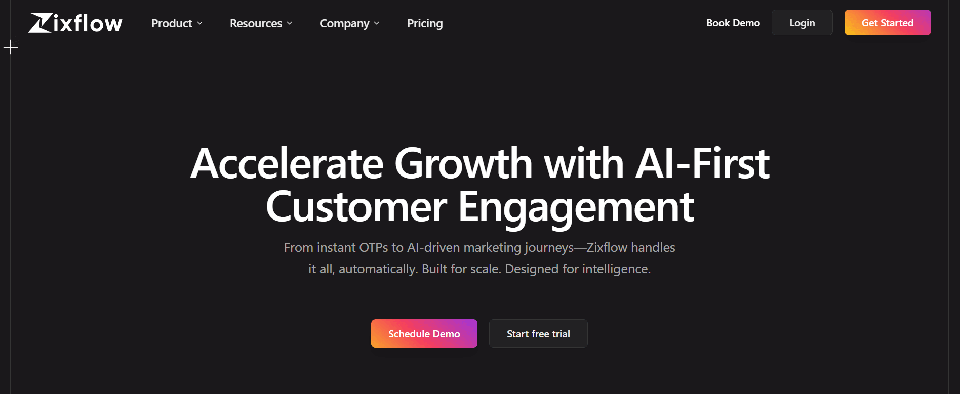 Homepage of Zixflow, a modern  sales software that helps you close more B2B deals.