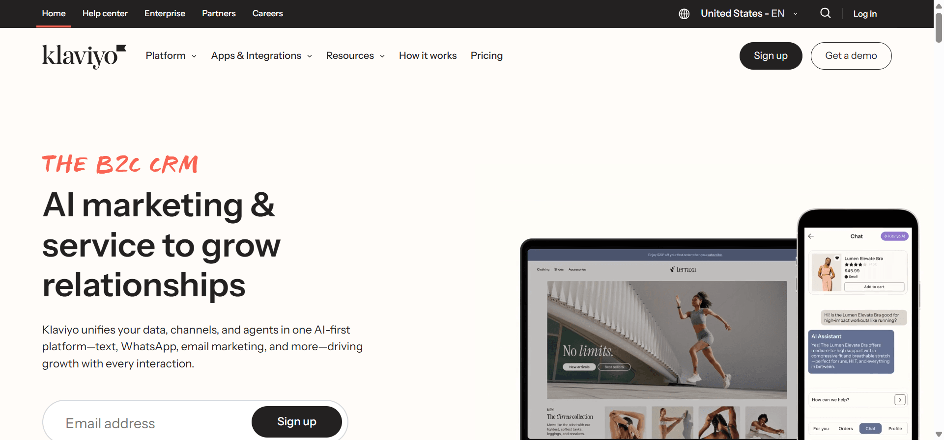 Klaviyo, an e-commerce based customer engagement automation tool.