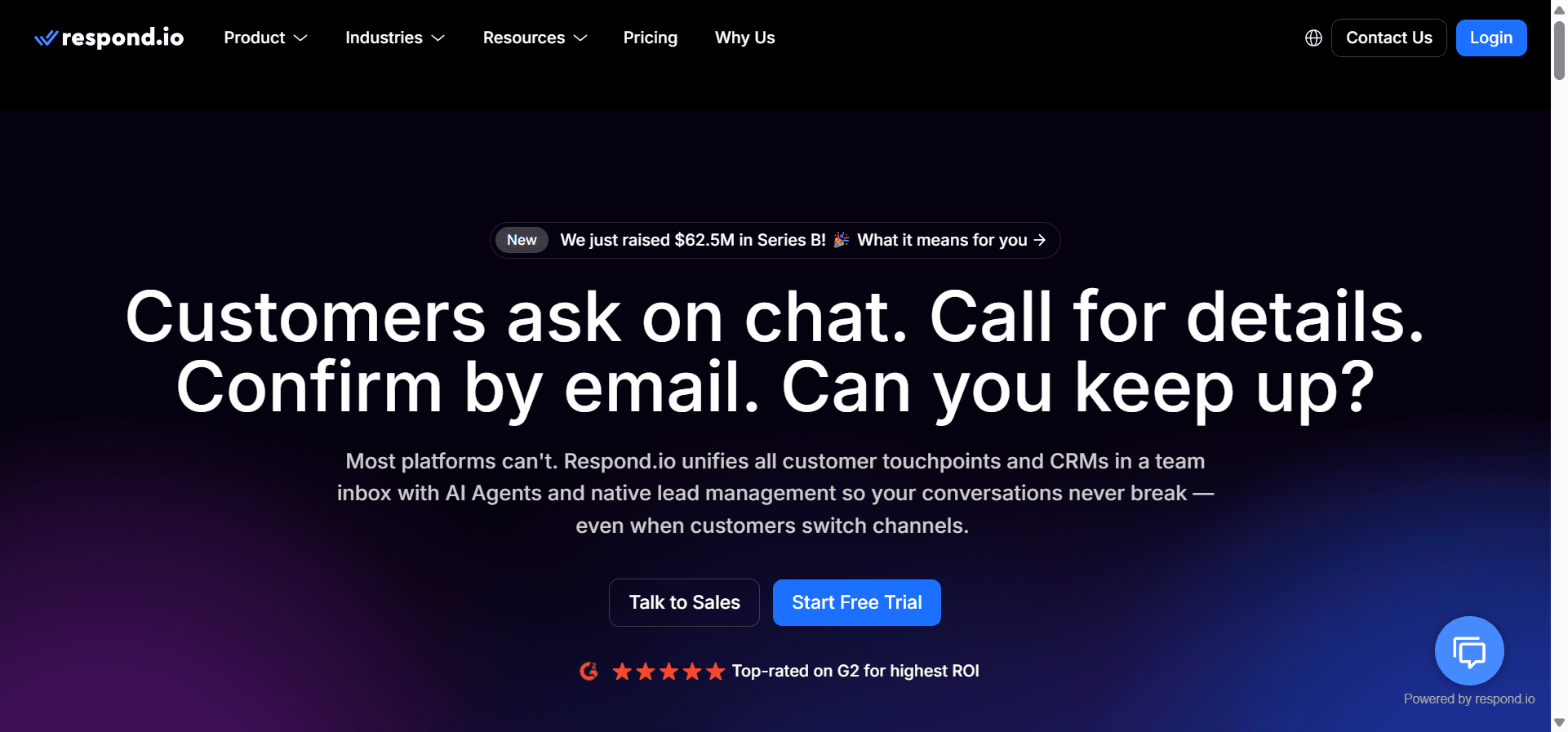 Respond.io is a multichannel WhatsApp API platform suitable for mid-market businesses.