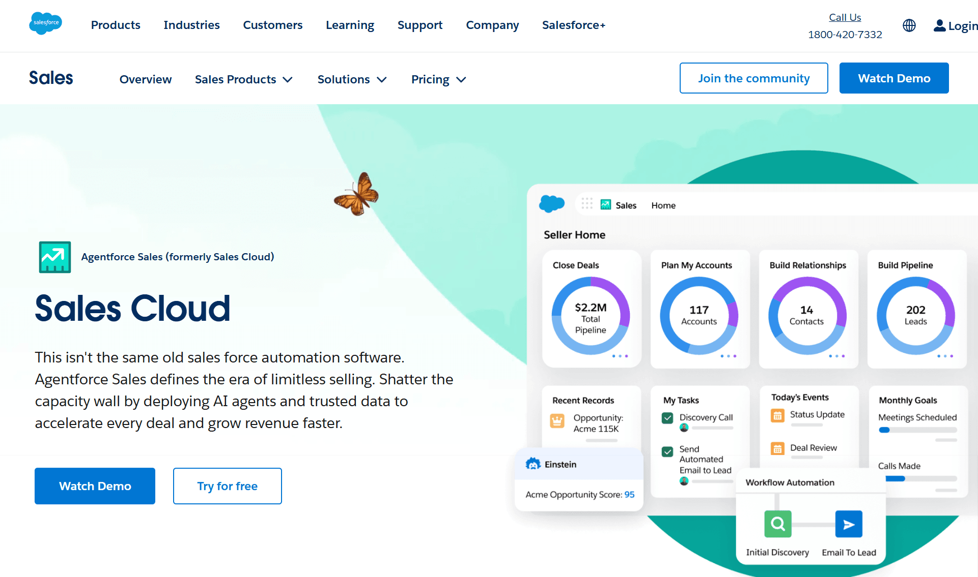 Salesforce Sales Cloud, an AI sales tool.
