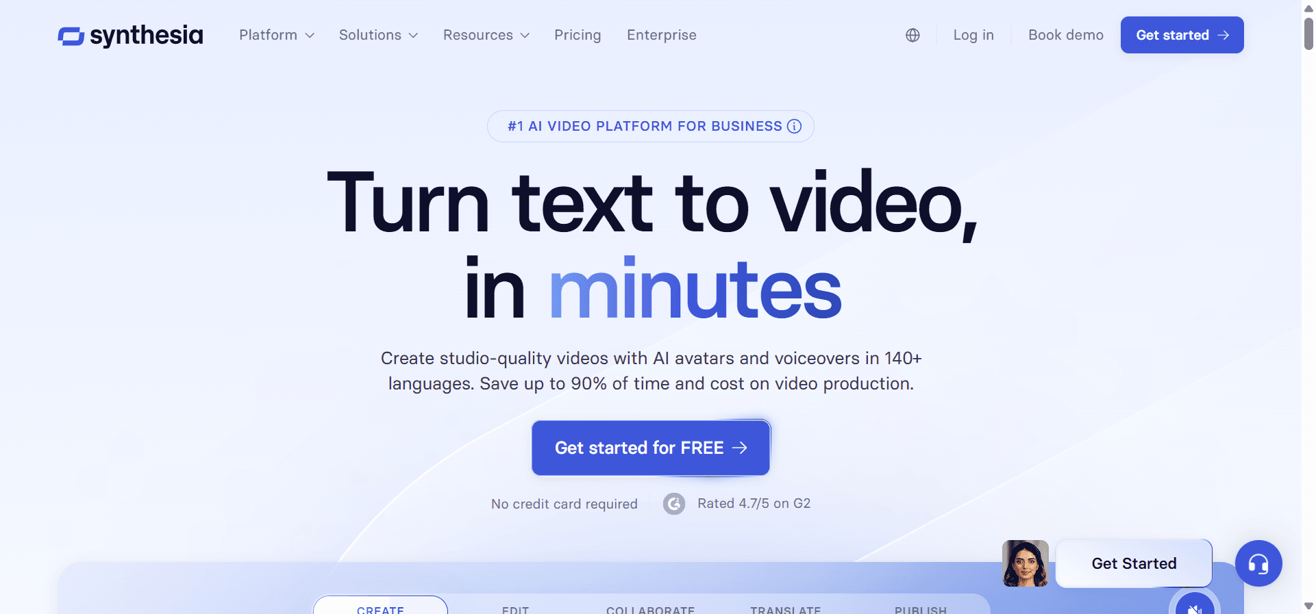 ynthesia, an AI-driven solution to generate videos using text in minutes.