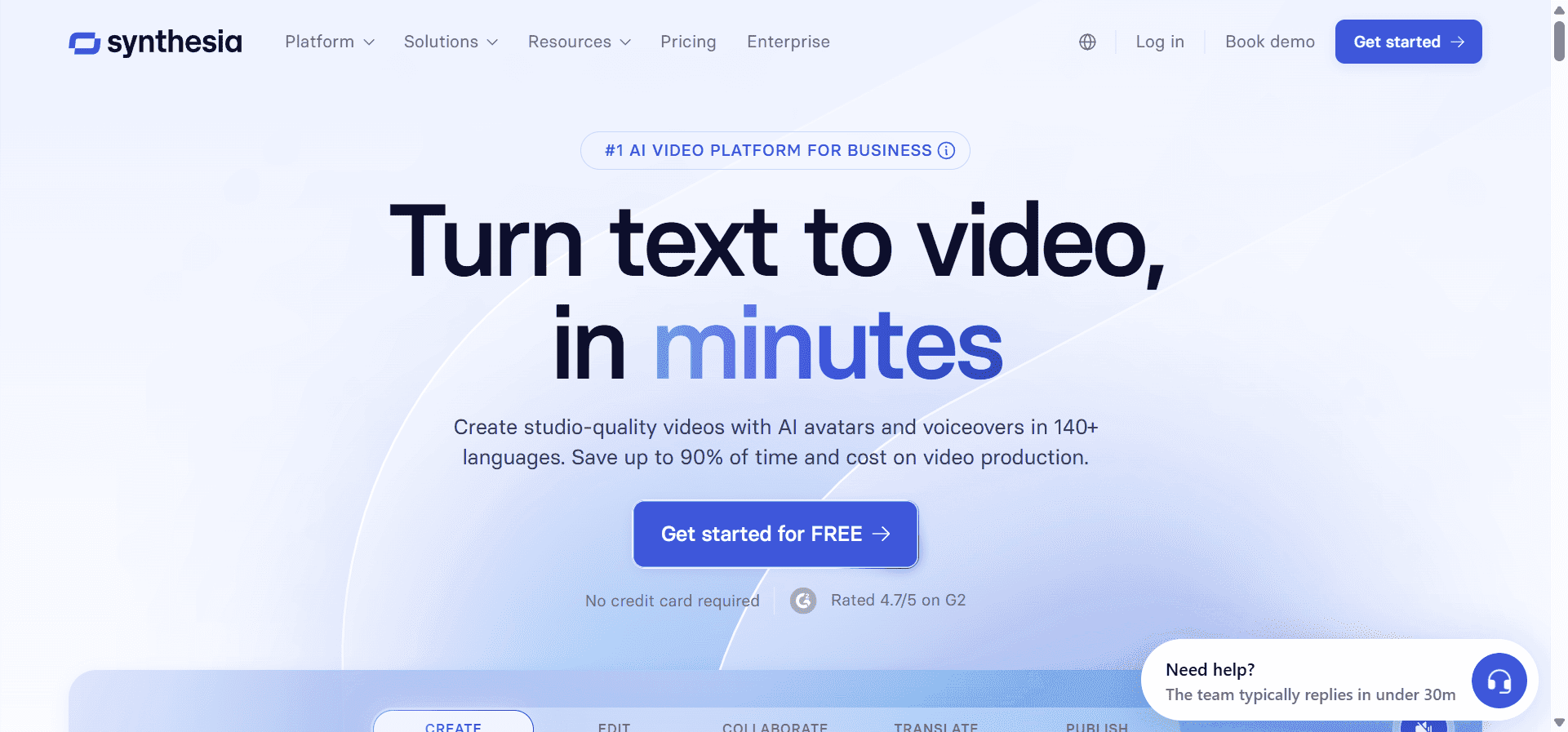 Synthesia an AI marketing tool.