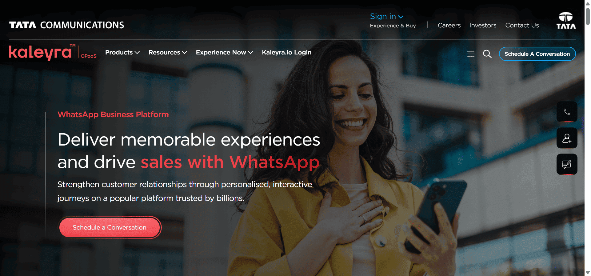 Tata Communications Kaleyra, an omnichannel WhatsApp API provider.
