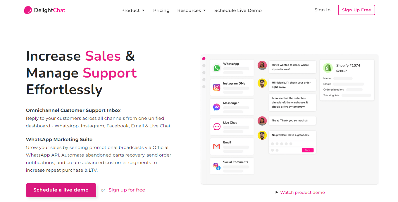 DelightChat, a Wati alternative.