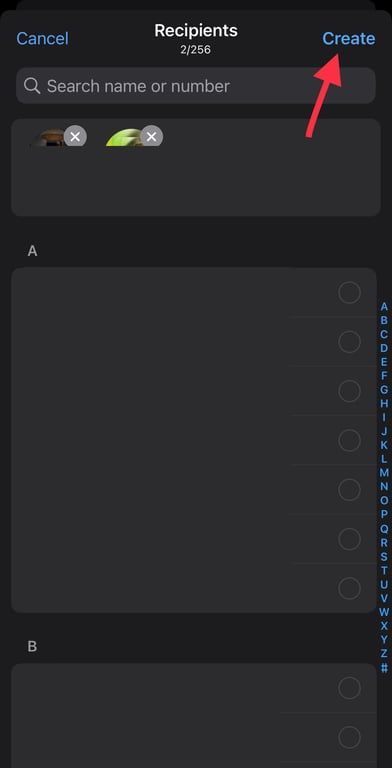 Finally, to create the broadcast list in WhatsApp Business click on “Create”.