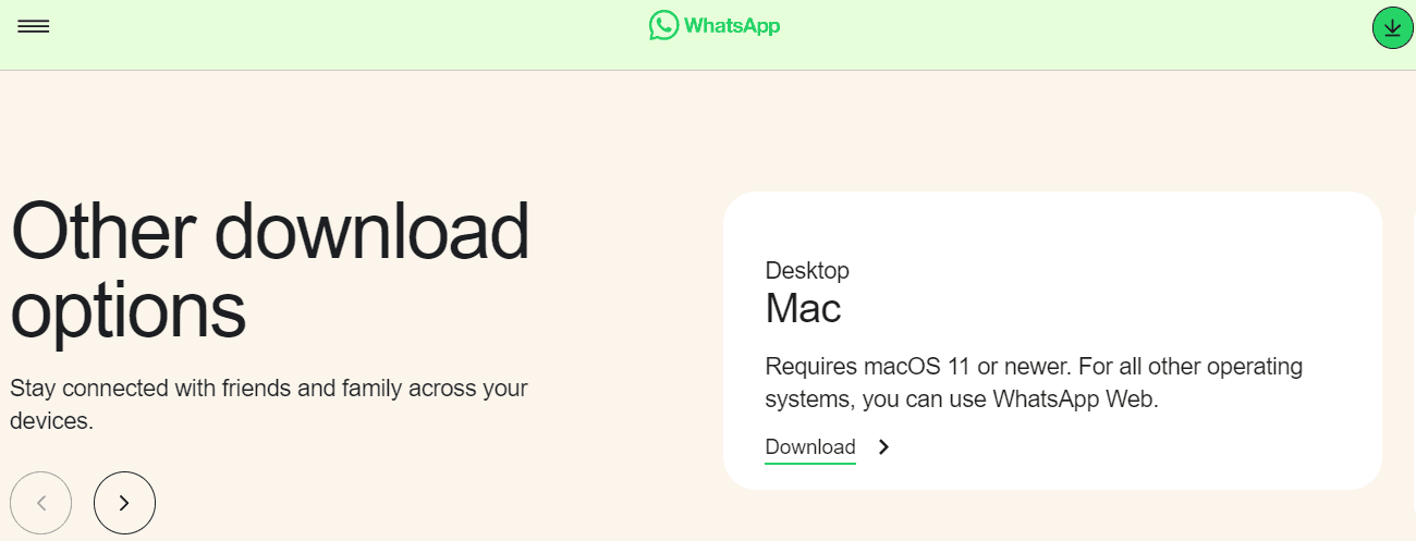 Download WhatsApp if you are a Mac user.