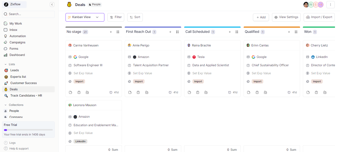 Zixflow provides a customizable and easy-to-use dashboard.