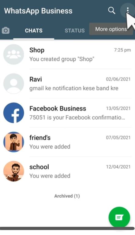 Select three dots if you have an Android device.