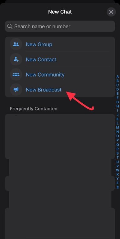 Now, select the new broadcast to create the broadcast list in WhatsApp Business.