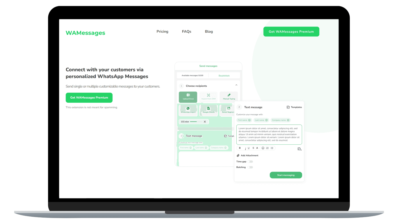 WaMessages, an efficient WhatsApp automation tool for sending personalized messages