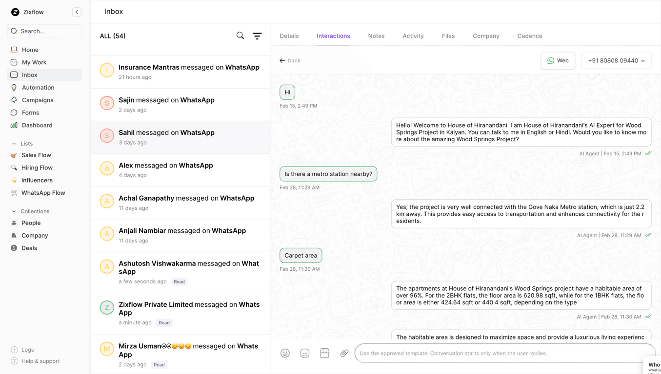 Zixflow’s centralized inbox lets you manage communication from a single location.