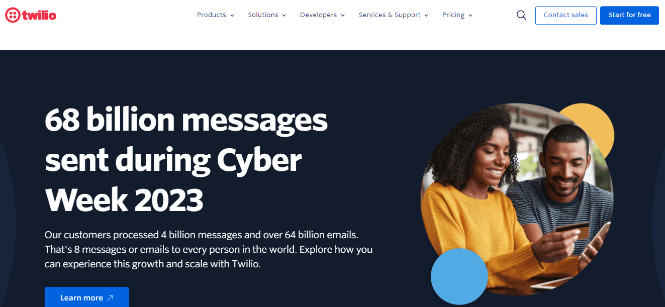 Twilio, a cloud-based communication alternative to WhatsApp Business.