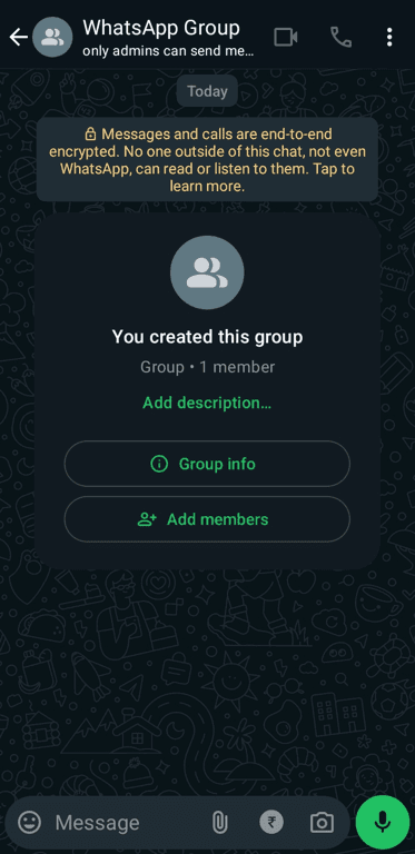 An image of a WhatsApp Group.