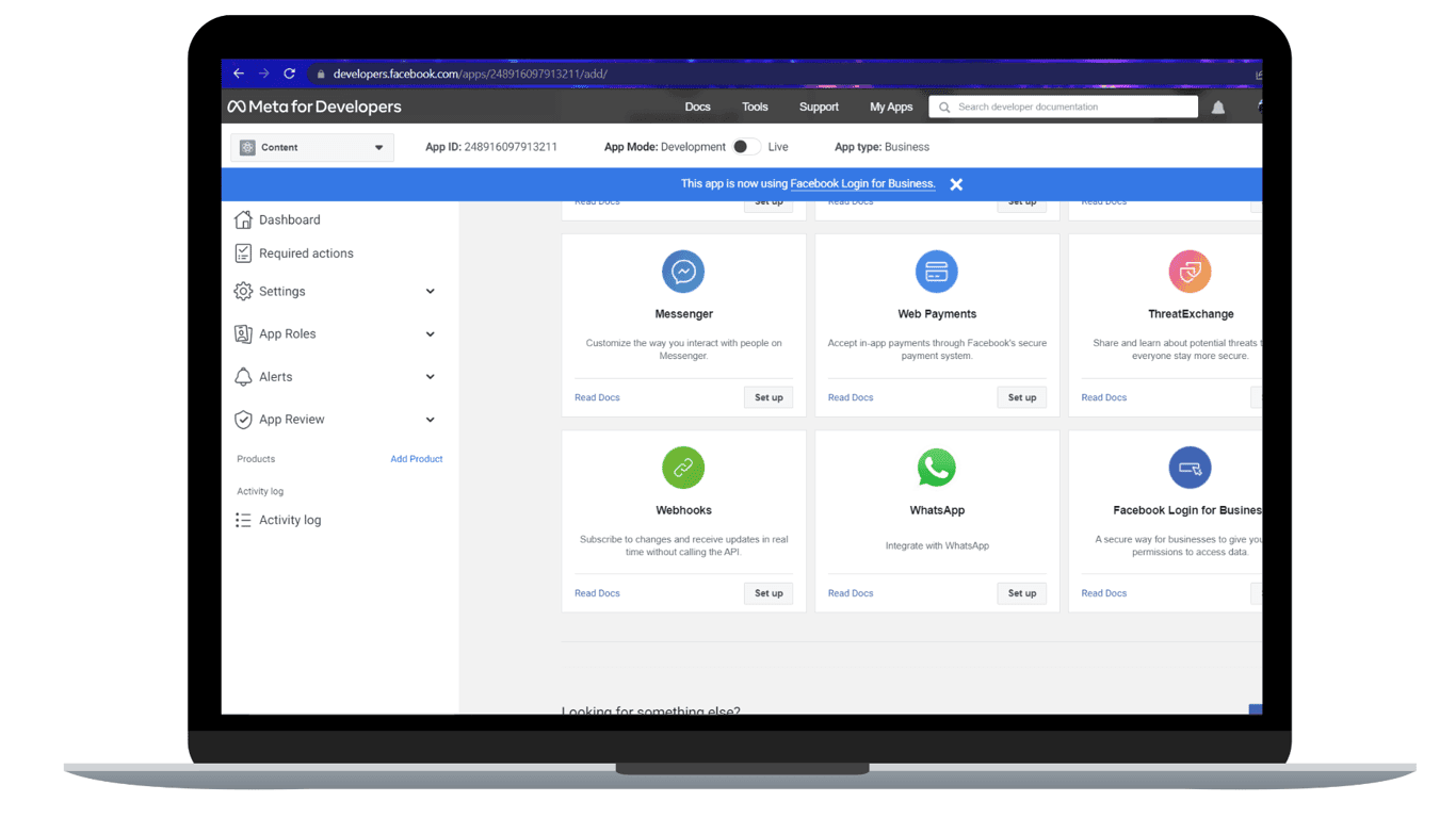 Modify your WhatsApp app to set up the WhatsApp Cloud API.