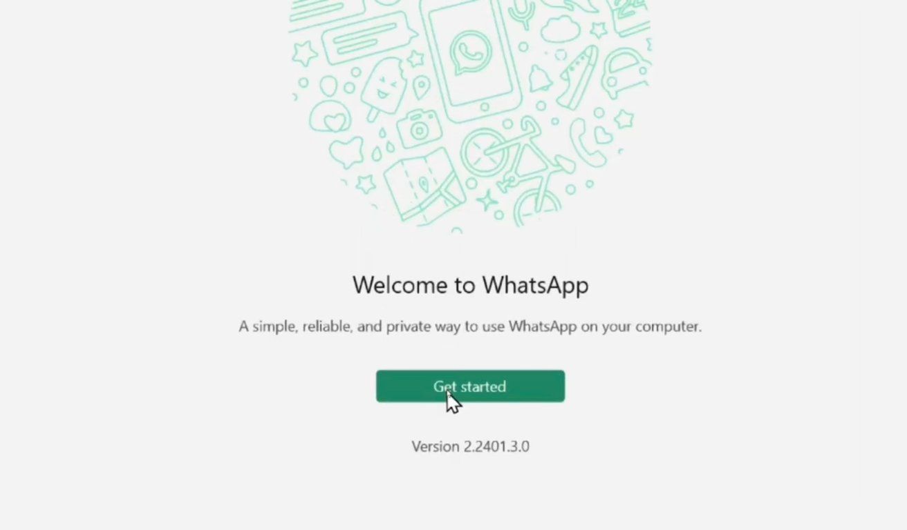 Select get started to use Desktop WhatsApp Business.