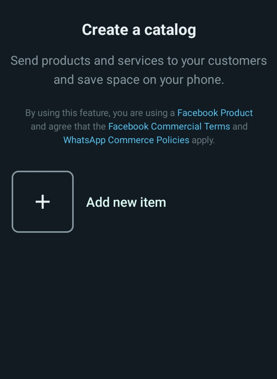 WhatsApp Catalog Manager in the WhatsApp Business App.