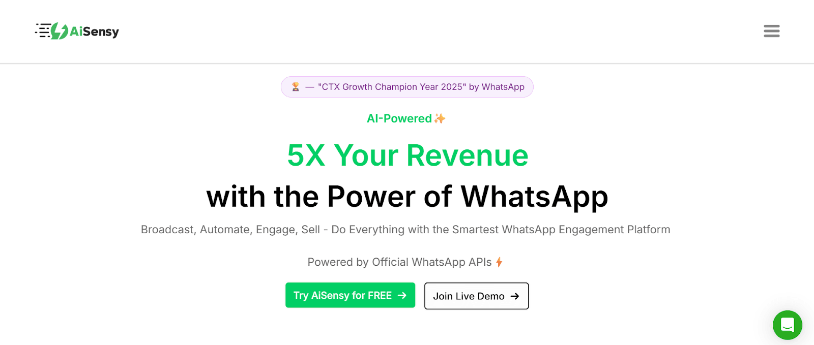 AiSensy WhatsApp marketing tool.