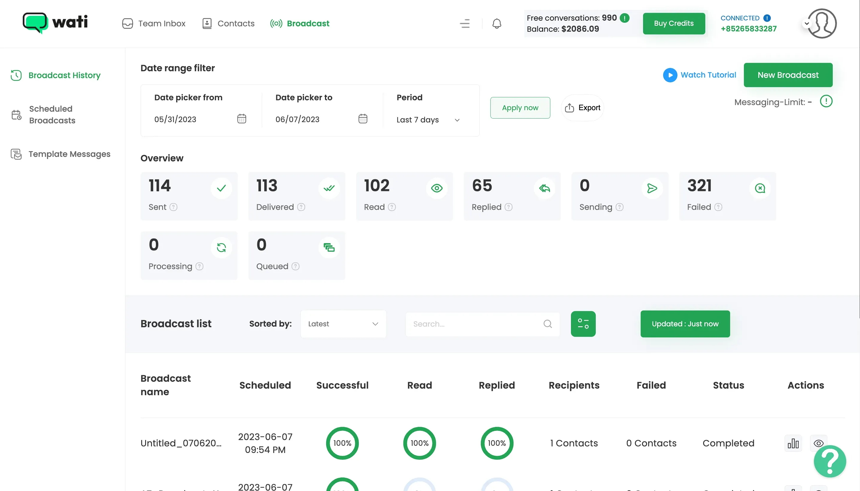 Wati’s friendly interface. (Source)